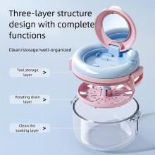 Portable Retainer Cleaner Case Rotating Drainable Oral Care Storage Box for Invisible Aligners Denture Braces Compact