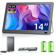 Upgrades 14.2" Portable TV, 1080P Rechargeable Small TV with Antenna and DVB-T2