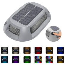 Lampe Solaire de Terrasse avec Capteur de Lumière Intelligent,Lampes de Chemin LED RGB en Aluminium pour Jardin, Cour, Escaliers