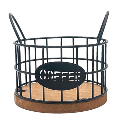 Kaffeepadhalter, KaffeepadbehäLter, Kaffeebar-ZubehöR, Metall-Kaffeepadkorb, Organizer für KüChenarbeitsplatte A