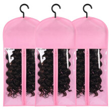 3PCS Hair Extension Holder Wig Storage for Multiple Wigs Holder Wig Bags with Hanger Hair Extension Storage