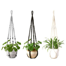 Handgemachter Makramee-Pflanzenhänger für Den Innenbereich, Hängender Pflanzkorb, Gewebtes Baumwollseil, Blumentopf, Gehäkelter Pflanzenhalter,