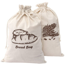 Linen Bread Bags for Homemade Bread Container, 2 Pcs 30X40cm Unbleached & Reusable Bread Storage, Natural Storage