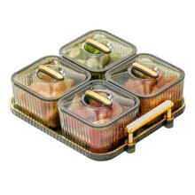 Vassoio Snack Multifunzionale per Frutta, Noci, Piatto per Feste un Scomparti, Ciotola da Portata Divisa con Coperchio per Verdure B