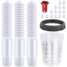 Paint Cup,HVLP Paint Mixing Cups 27 Ounce(800ML) Kit with 45 Cups and Lids System,with Retainer Ring