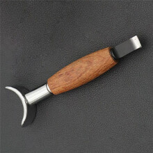 Schnitz-Rotationsmesser, Handgefertigt, DIY-Edelstahl-Birnenholzgriff mit Höhenverstellbarem Gemüsebräunungswerkzeug