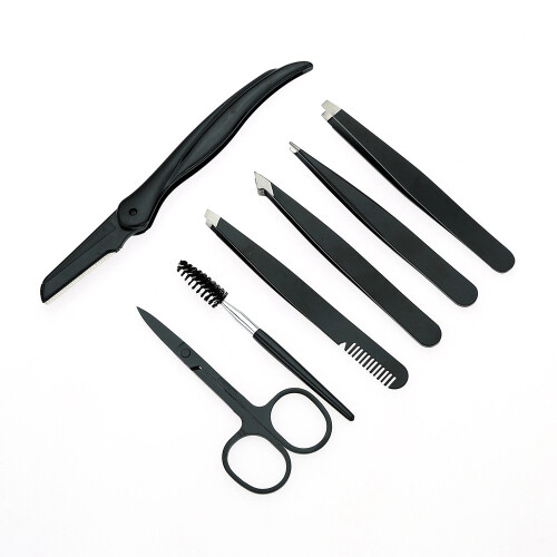 7Pcs Professional Eyebrow Trimmer Set Makeup Tool for Face Tweezers Eyelash Brush Eyebrow Trimmer Set 1