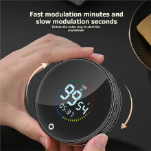 Minuteur Magnétique Intelligent de Cuisine Rotatif avec Affichage LED, Compte à Rebours et Alarme pour la Cuisine et les Études