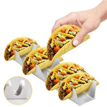 8Pc Acier Inoxydable Burritos CrêPes Stand Taco Holder Shell Cuisson Alimentaire Rack pour Lave-Vaisselle Four Grill