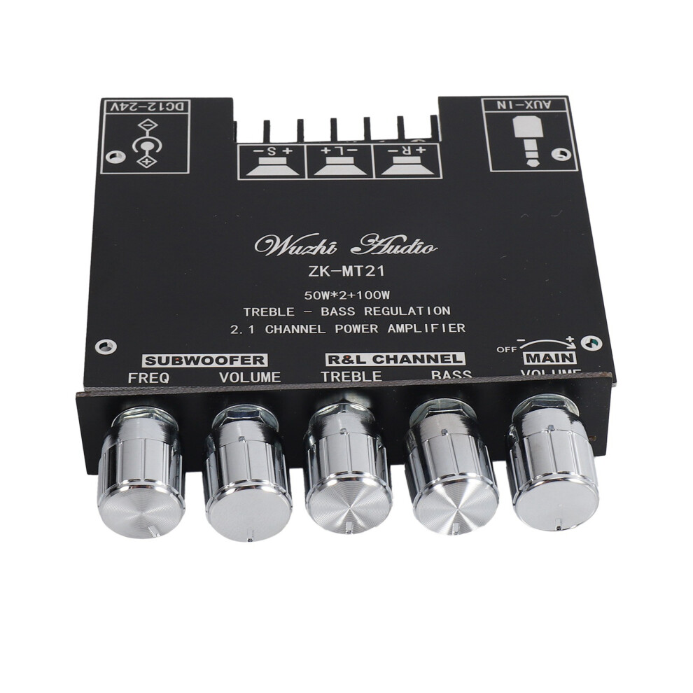 2X Zk-Mt21 2.1 Channel 5.0 Subwoofer Amplifier Board 50Wx2+100W Power Stereo Amplifier Board Bass Amp Aux Black 6032697225613