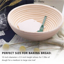 4pcs 10 Inch Bread Proofing Basket - Banneton Proofing Basket + Cloth Liner + Dough Scraper + Bread Lame