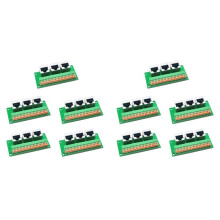 10X RJ45 Female Breakout Board,Solderless RJ45 to 8Pin Quick Spring Terminal,Three Ways RJ45 with PCB Board