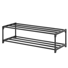 Zapatero Bajo la Cama - Organizador de Metal Resistente para Espacios Pequeños, Puerta de Entrada, Color Negro