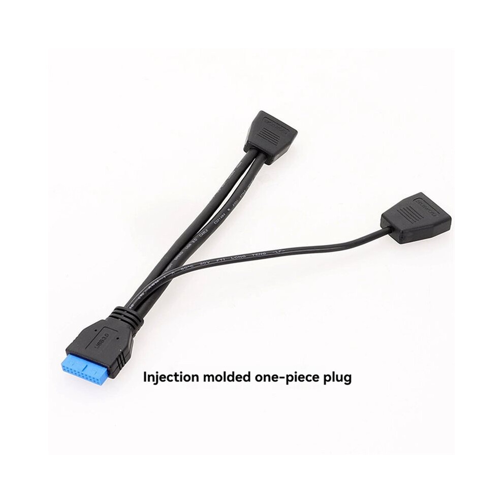 Computer Motherboard Usb3.0 19Pin Expansion Cable Usb 3.0 19 Pin 1 To 2 Extension Splitter Cable 4713387325463