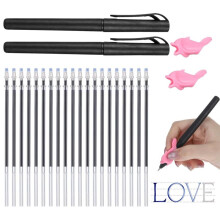 Ink Pen 24pc Refills for Grooved Handwriting Workbooks Magical Pens for Handwriting Book Reusable with Writing Training