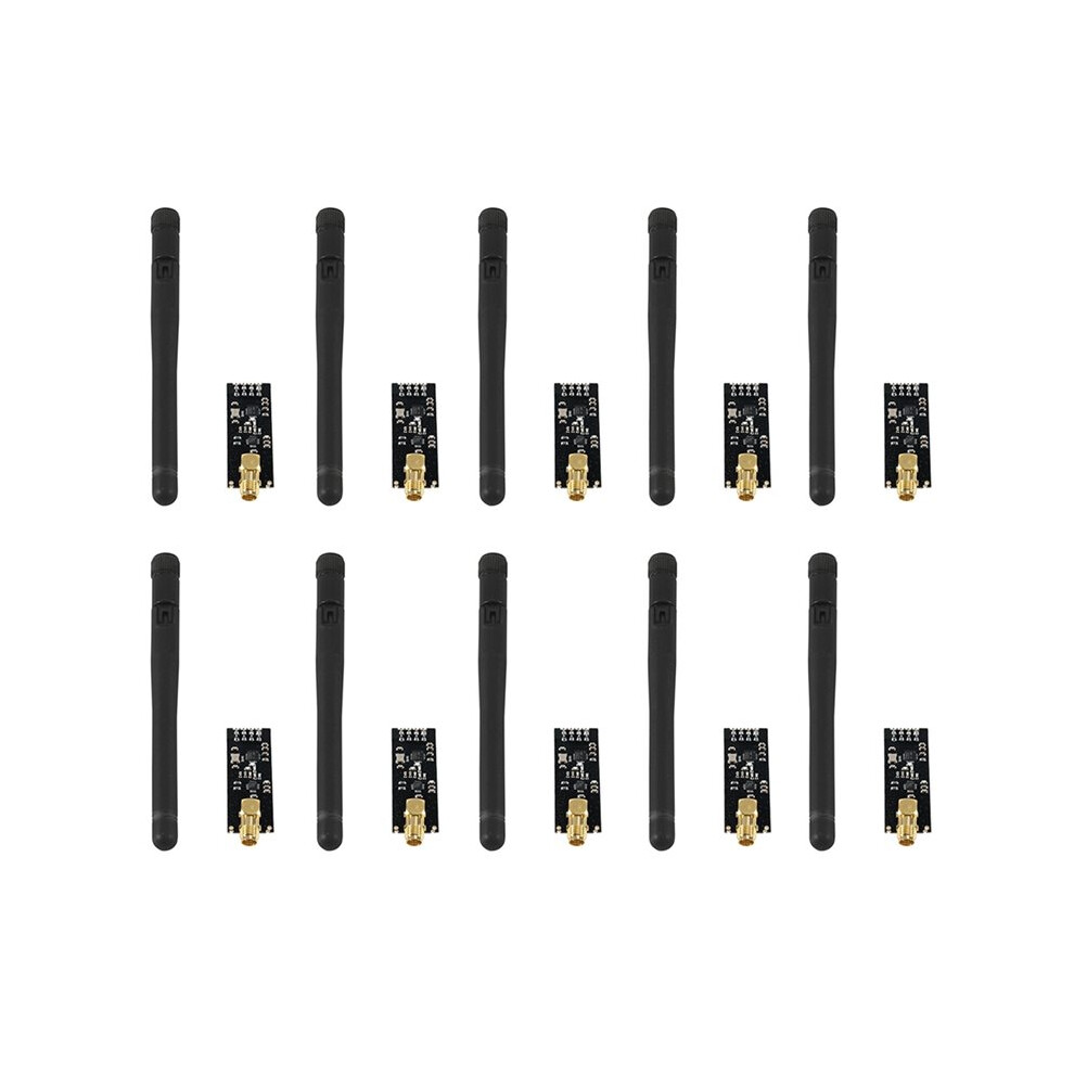 10Pcs Nrf24l01+Pa+Lna Wireless Transceiver Module With Antenna 1000 Meters Long Distance 6032819479658