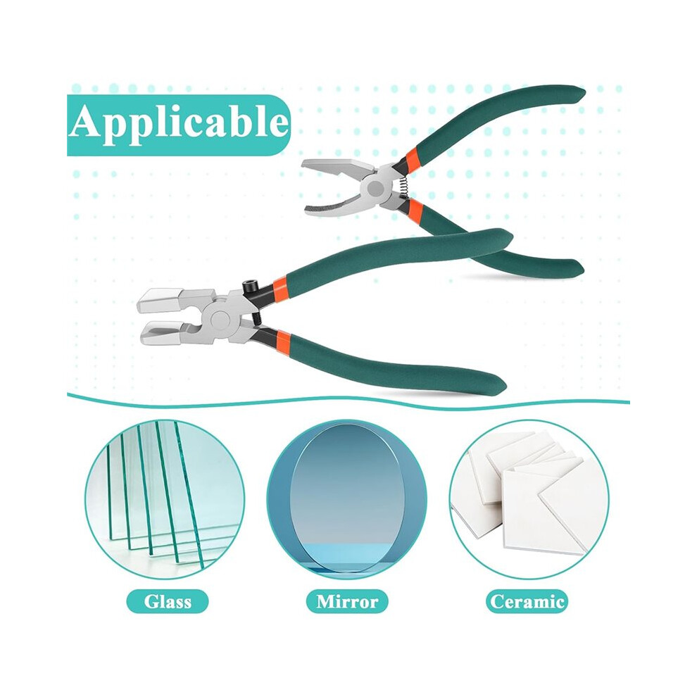 2-Piece Professional Glass Cutting & Breaking Pliers Kit For Stained Glass And Mosaics 6032794241387