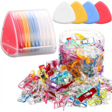 10Pcs Triangle Tailors Chalk with 50Pcs Sewing Clips Set, with Quilting Clips SuppliesTools for Quilting Supplies