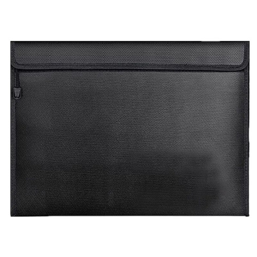 Waterproof Fireproof Document Bag, Secure Zipper Pouch for Valuables, 15 X 11 Inches, Black