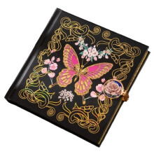Cuaderno de Tapa Dura con Diseño de Mariposas de Cuento de Hadas Gótico, Hebilla Magnética, 128 Hojas D