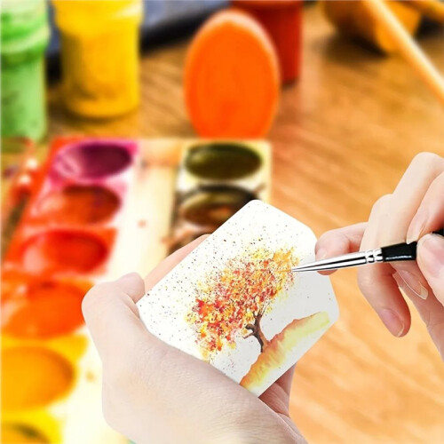 Set di 32 Pennelli per Pittura con Setole In Nylon per Acrilico, Olio e Acquerello