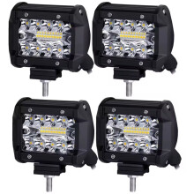 4 Pezzi 4 Pollici 60W Tripla  LED Luce di Lavoro Combo per Camion Barca ATV UTV