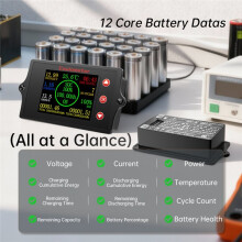 Digital Batteribelastningstestare 12V-100V LCD-Färgdisplay med Surrande Larm Elektrikerverktyg för Bilbatteriindikator