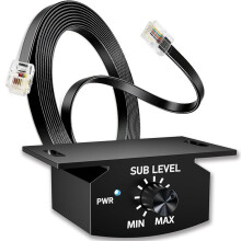 Universal Bass-Control Knob with 13ft Cable - 6-Pin Car Subwoofer Volume Control, Compatible with Most Car Amp