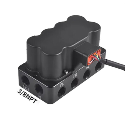 Universal Pneumatic Air Suspension System Control Solenoid Manifold Valve with Handle and Remote Controller 3-8npt 1