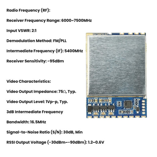 VRX-3301 3.1-3.7GHz Bandwidth Video Input Module FPV Wireless Video Receiver Module VRX Video Transmission for FPV 1