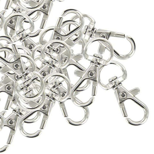180Pcs Mousquetons Pivotants Porte-Cle Couleur D'Argent 1