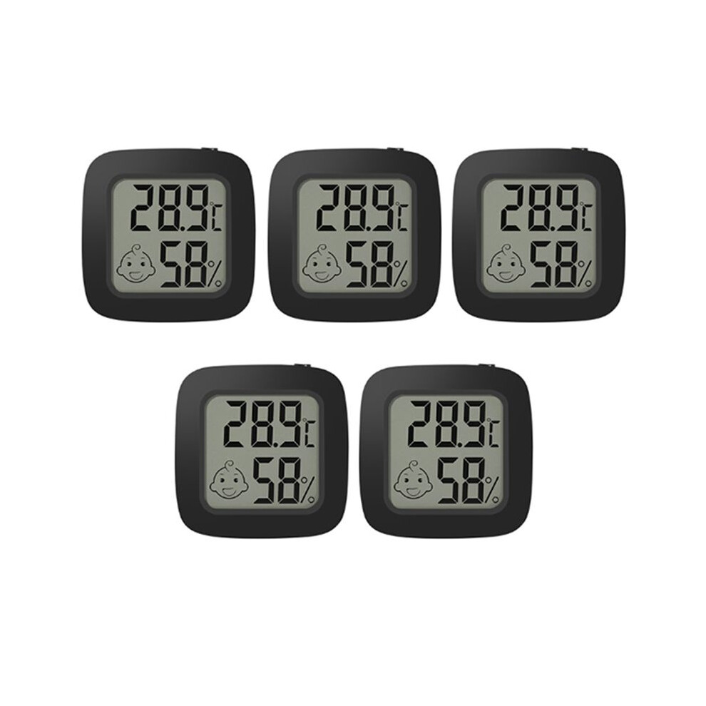 5X Lcd Digital Thermometer Hygrometer Magentic Temperature Meter Humidity Sensor Weather Station Black 6033601640126