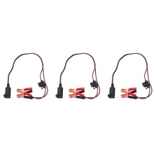 3X 2FT 12V 24V Car Cigarette Lighter Socket Female Adapter 15A Alligator Clips Car Battery Clip- Extension Cord