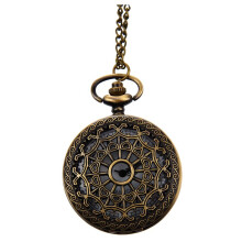 2X Retro Antique Bronze Spiderweb Pattern Pocket Watch Quartz Clock Necklace Pendant