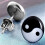 2 COPPIA Orecchini Yin e Yang con simbolo a spillo tondo da 10 mm 3