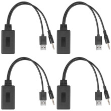 4X Auto Drahtlose  Modul Musik Adapter Zusatz Empfaenger Aux Audio USB 3,5 mm Buchse Fuer  E90 E91 E92 E93