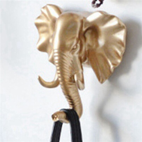 2X Wall Mounted Hooks Animal  Rack Coat Caps Wall Hanger Horse Elephant Hooks Decorative Decor E 2