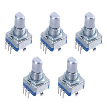5X 20-Point Shaft Detents Encoder and 360 Degree Rotary with Push Button  + Silver