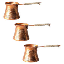 3X Türkische Kaffee Kanne Kaffee Maschine Mokka Kanne 3 Personen 200 ML Kupfer Handgefertigt Gute Qualität Dekoratives Geschenk Zubehör