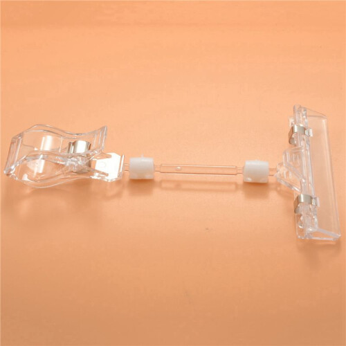 8pcs 6.5 Inch Height Transparent Plastic Double Clips Adjustable  Sign Card Display Holder 1