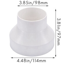 2X Lüftungsrohrreduzierer Adapterrohr Luftkanaladapter Rohrverbinder für Inline Belüftungssystem (110-100mm)