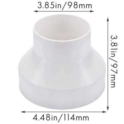 2X Ventilation Pipe Reducer Adapter Pipe Air Duct Adapter Pipe Connector for Inline Ventilation System(110-100mm)