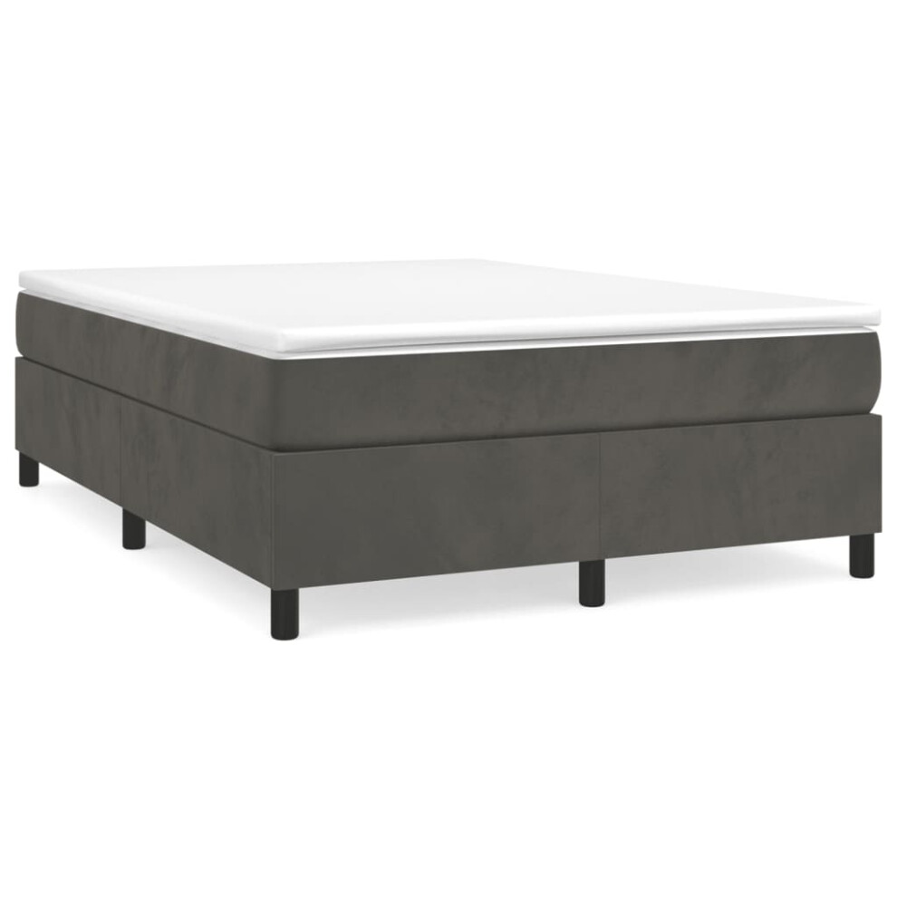 Vidaxl (Dark Grey) Box Spring Bed Frame Bedroom Bed Base Bedstead Upholstered Bed Velvet
