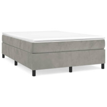 (light grey) vidaXL Box Spring Bed Frame Bedroom Bed Base Bedstead Upholstered Bed Velvet