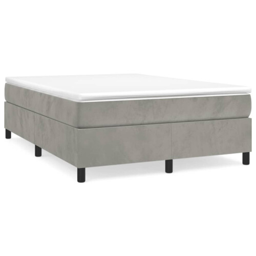 VidaXL (light grey) vidaXL Box Spring Bed Frame Bedroom Bed Base Bedstead Upholstered Bed Velvet