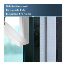 2X Window Weather Tape, Sealing Tape, Plastic Weather Tape, Sealing Tape, Waterproof, No Residue Sealant Strip (White)