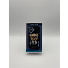 Nimmy Cool &amp; Cute 2.0 Little Rich Tycoon Dog Case with MagSafe Stand for iPhone 17 6.3" Black Blue - N-YJKM-CXZJZH-IP17-07