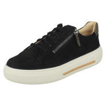(Black, UK 5.5) Ladies Clarks Casual Trainers H- ollyhock Zip