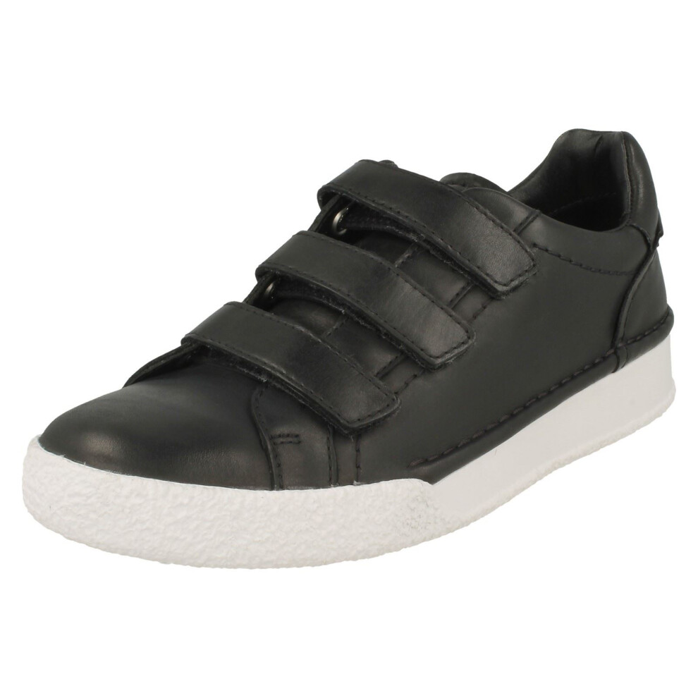 Clarks (Black, Uk 5.5) Ladies Hook And Loop Fastening Trainers - Craftcup Strap