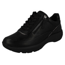 (Black, UK 4.5) Womens Clarks Zip Detail Trainers - Tivoli Zip
